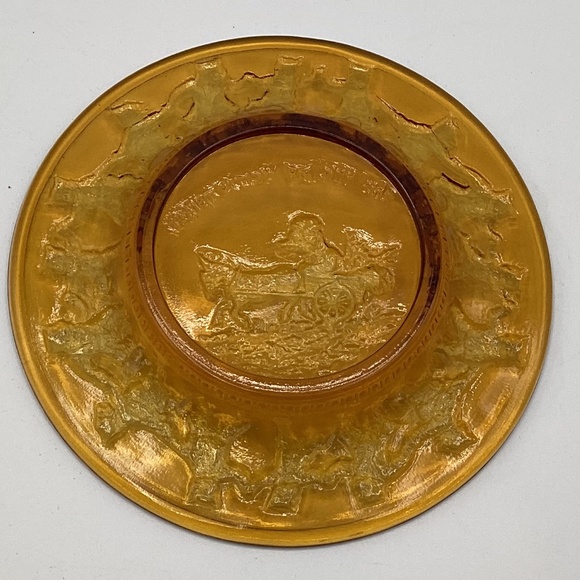 Three Indiana Glass Child’s Amber Plates Little Piggy,Bo Peep,Three Bears - Picture 8 of 9